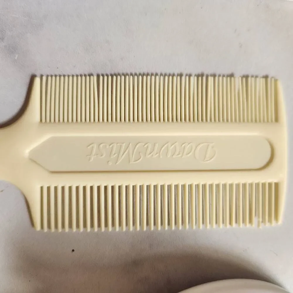 Set of three soft bristle hard comb baby unisex brushes cream vintage double-sid